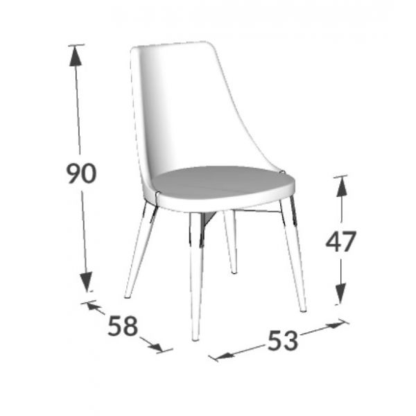 Cadeira Dora J Marcon - Ref. JM118 - 91x53x55cm