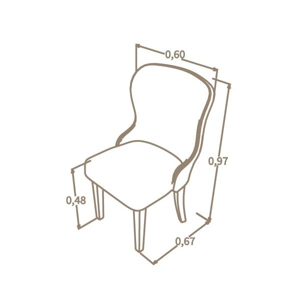 Cadeira Betine (lisa) Starmobile - Ref. 1317PMCA - 0,97x0,60x0,67