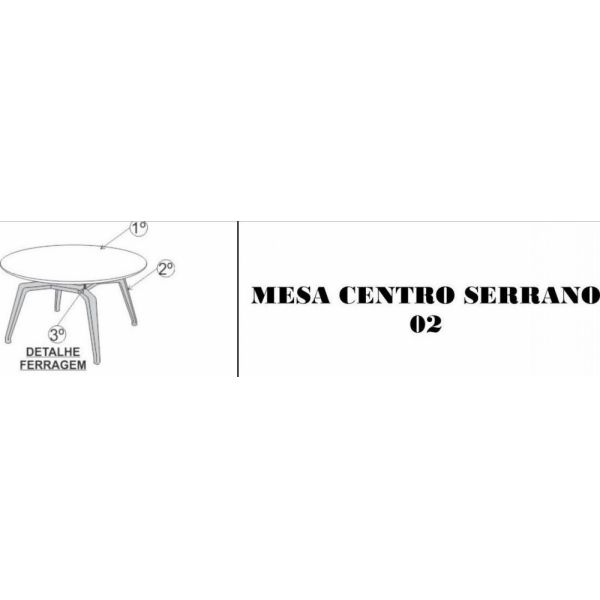 Mesa Centro Serrano 02 SIER (Medidas na descrição)